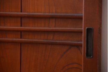 【A様ご成約品】古民具・骨董　鏡板欅材の上質なアンティーク引き戸2枚セット(1)