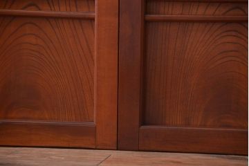 【A様ご成約品】古民具・骨董　鏡板欅材の上質なアンティーク引き戸2枚セット(1)