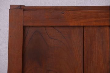 【A様ご成約品】古民具・骨董　鏡板欅材の上質なアンティーク引き戸2枚セット(2)