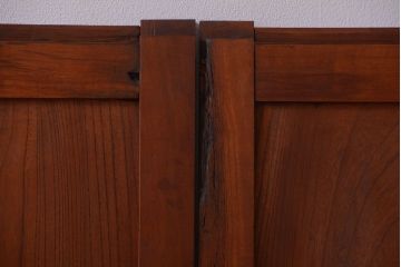 【A様ご成約品】古民具・骨董　鏡板欅材の上質なアンティーク引き戸2枚セット(2)