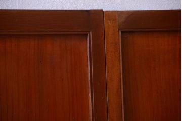 和製アンティーク　シンプルで上品な古い木の引き戸4枚セット(窓)