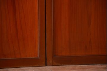 和製アンティーク　シンプルで上品な古い木の引き戸4枚セット(窓)