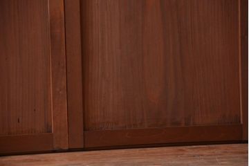 和製アンティーク　シンプルで上品な古い木の引き戸4枚セット(窓)