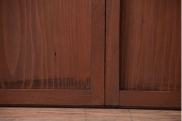 和製アンティーク　シンプルで上品な古い木の引き戸4枚セット(窓)