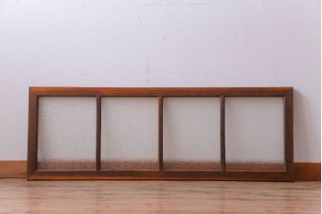 アンティーク　古い木のダイヤガラス入り欄間(明り取り)