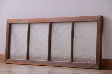 アンティーク　古い木のダイヤガラス入り欄間(明り取り)