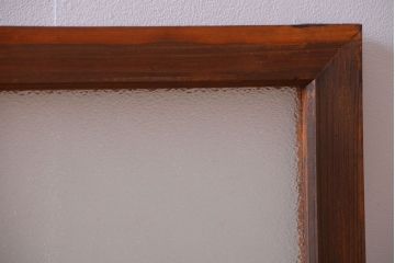 アンティーク　古い木のダイヤガラス入り欄間(明り取り)