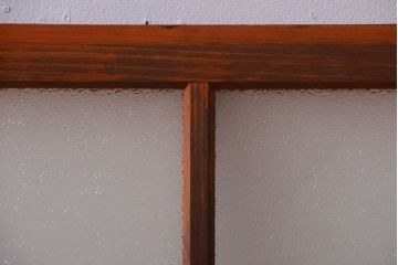 アンティーク　古い木のダイヤガラス入り欄間(明り取り)