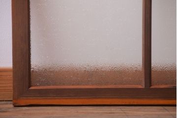 アンティーク　古い木のダイヤガラス入り欄間(明り取り)