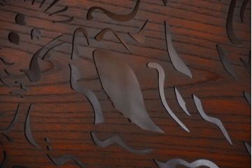 古民具・骨董　最高級品!透かし彫りが美しい欅一枚板の欄間