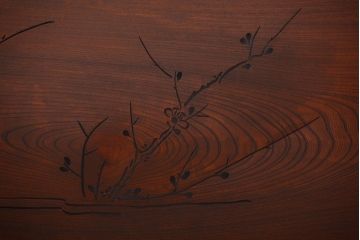 古民具・骨董　最高級品!漆が美しい欅一枚板の欄間(1)