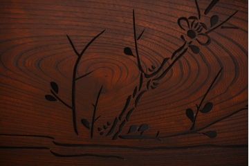 古民具・骨董　最高級品!漆が美しい欅一枚板の欄間(1)