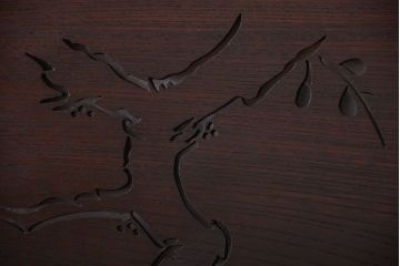 古民具・骨董　最高級品!漆が美しい欅一枚板の欄間(1)