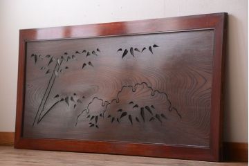 古民具・骨董　最高級品!漆が美しい欅一枚板の欄間(2)