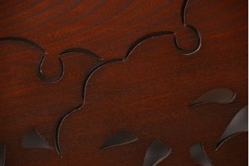 古民具・骨董　最高級品!漆が美しい欅一枚板の欄間(2)