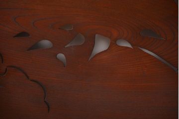 古民具・骨董　最高級品!漆が美しい欅一枚板の欄間(2)