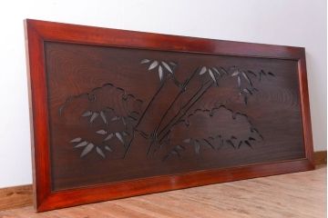 古民具・骨董　最高級品!漆が美しい欅一枚板の欄間(3)