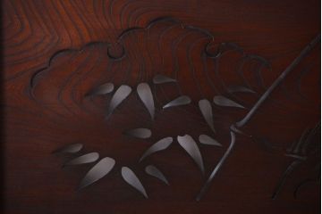 古民具・骨董　最高級品!漆が美しい欅一枚板の欄間(3)