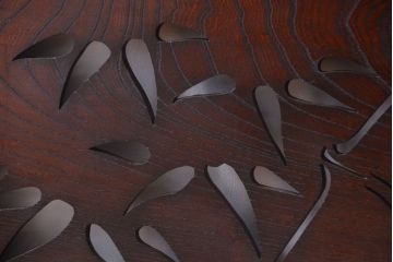 古民具・骨董　最高級品!漆が美しい欅一枚板の欄間(3)