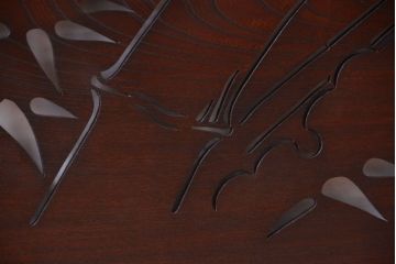 古民具・骨董　最高級品!漆が美しい欅一枚板の欄間(3)