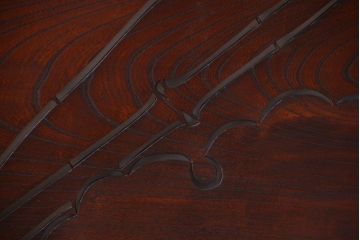 古民具・骨董　最高級品!漆が美しい欅一枚板の欄間(3)