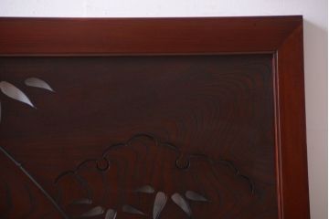 古民具・骨董　最高級品!漆が美しい欅一枚板の欄間(3)