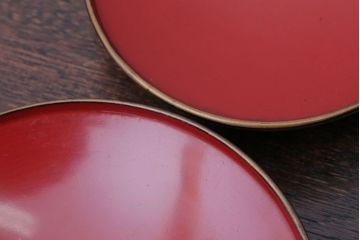 アンティーク雑貨　アンティーク　古い蒔絵の木製蓋付き椀4客