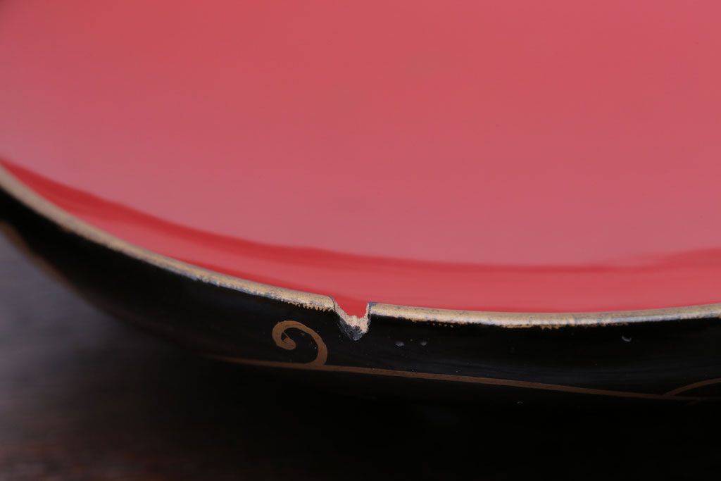 アンティーク雑貨　アンティーク　古い蒔絵の木製蓋付き椀4客