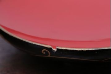 アンティーク雑貨　アンティーク　古い蒔絵の木製蓋付き椀4客