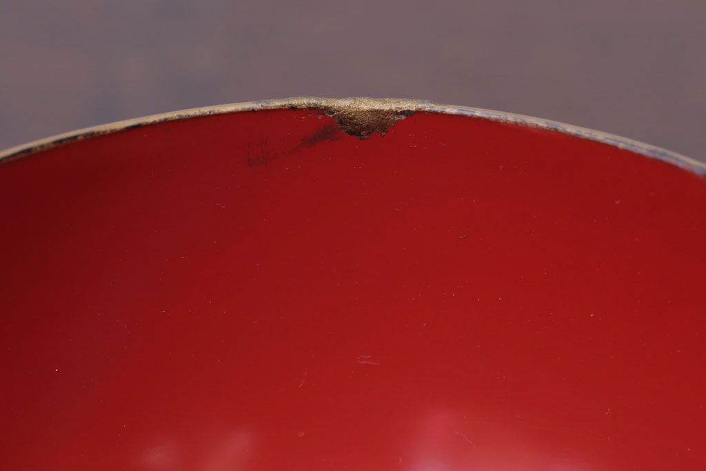 アンティーク雑貨　アンティーク　古い蒔絵の木製蓋付き椀4客