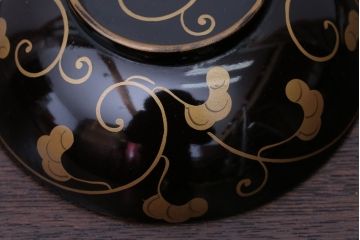 アンティーク雑貨　アンティーク　古い蒔絵の木製椀3客