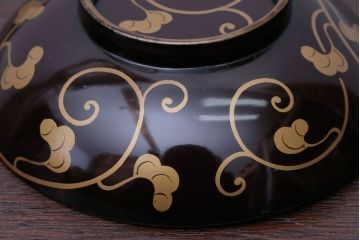 アンティーク雑貨　アンティーク　古い蒔絵の木製椀3客