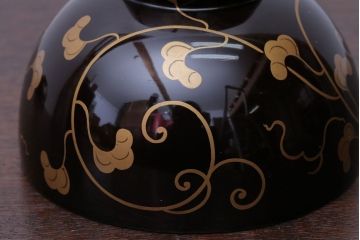 アンティーク雑貨　アンティーク　古い蒔絵の木製椀3客