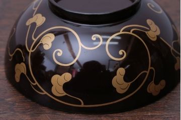 アンティーク雑貨　アンティーク　古い蒔絵の木製椀3客