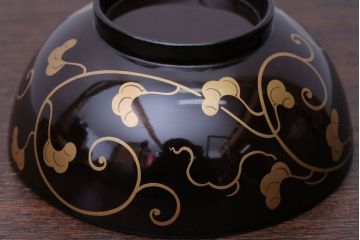 アンティーク雑貨　アンティーク　古い蒔絵の木製椀3客