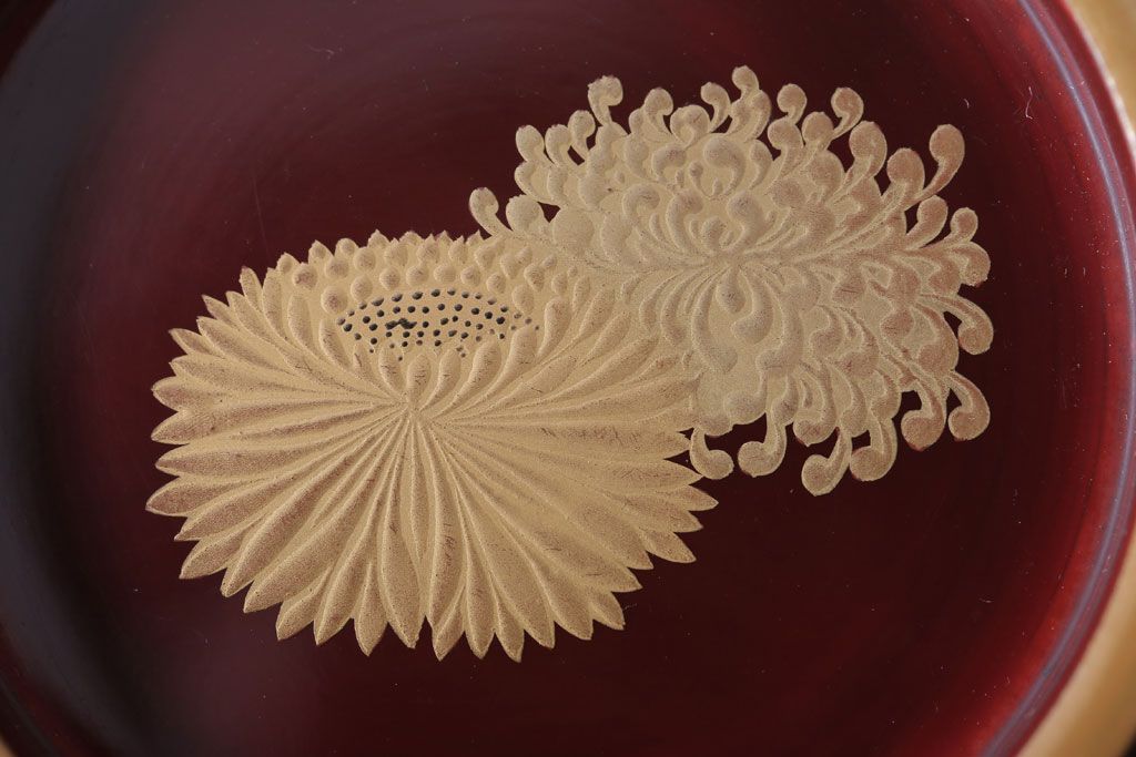 アンティーク雑貨　アンティーク　古い蒔絵の木製蓋付き椀10客