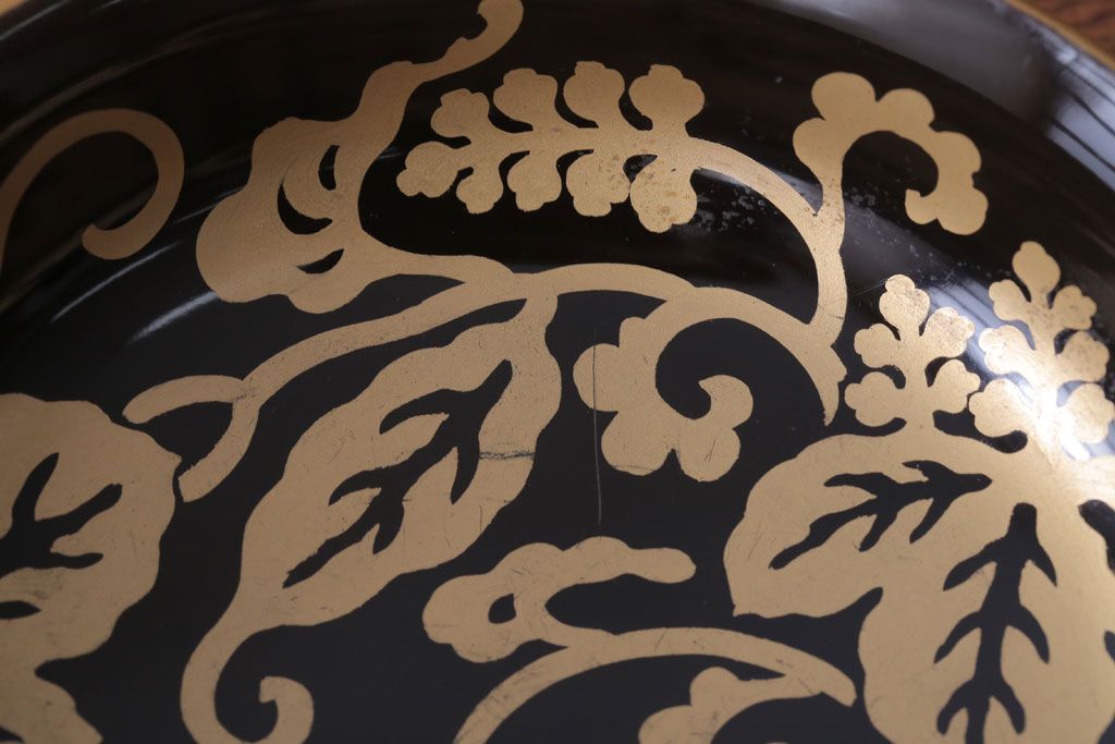 アンティーク雑貨　アンティーク　古い蒔絵の木製蓋付き椀10客