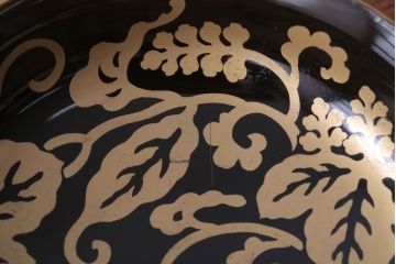 アンティーク雑貨　アンティーク　古い蒔絵の木製蓋付き椀10客