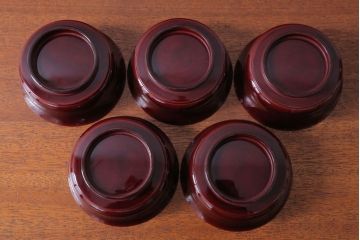 アンティーク雑貨　アンティーク　古い蒔絵の木製蓋付き椀10客