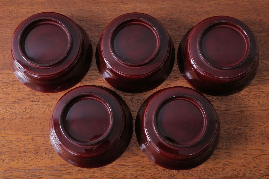 アンティーク雑貨　アンティーク　古い蒔絵の木製蓋付き椀10客