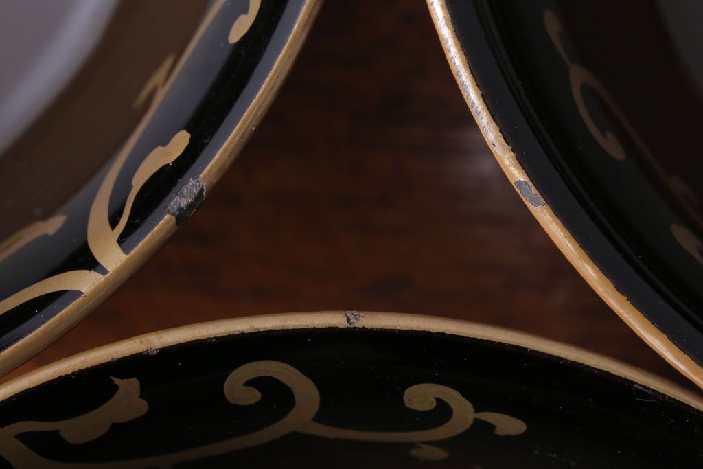 アンティーク雑貨　アンティーク　古い蒔絵の木製蓋付き椀10客