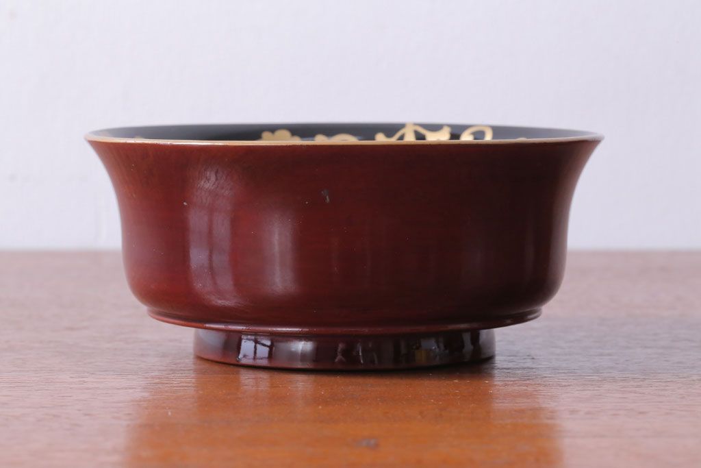 アンティーク雑貨　アンティーク　古い蒔絵の木製蓋付き椀10客