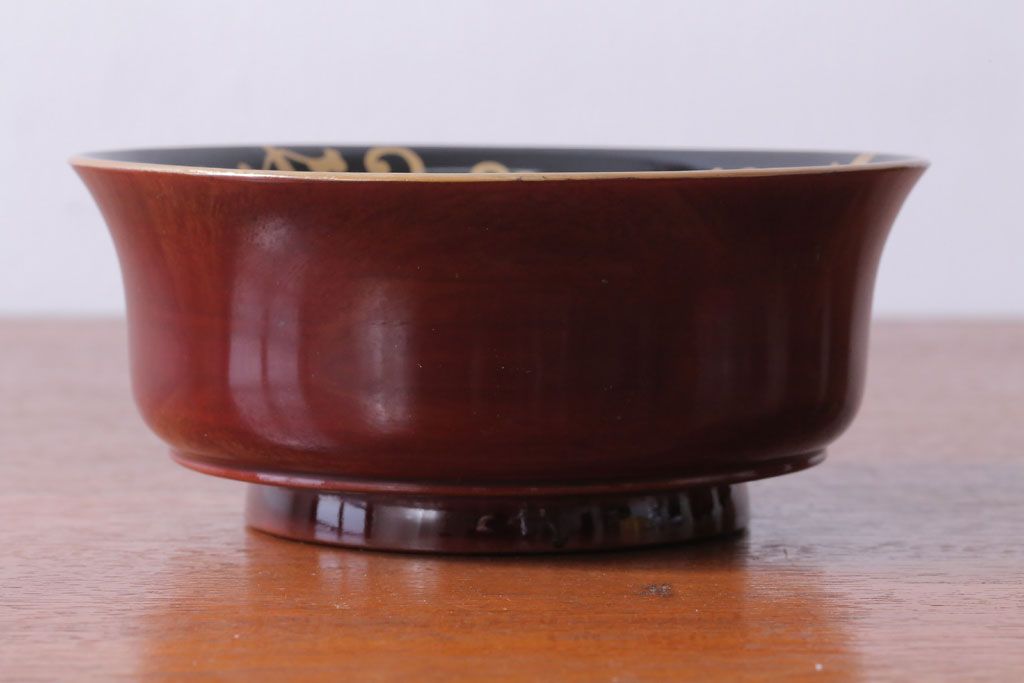 アンティーク雑貨　アンティーク　古い蒔絵の木製蓋付き椀10客