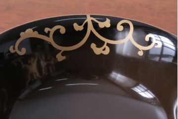 アンティーク雑貨　アンティーク　古い蒔絵の木製蓋付き椀10客