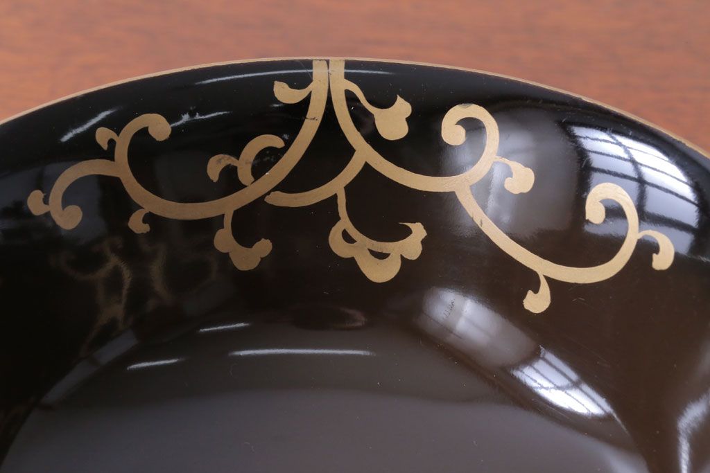 アンティーク雑貨　アンティーク　古い蒔絵の木製蓋付き椀10客