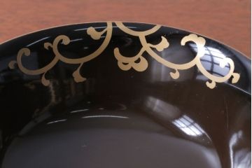 アンティーク雑貨　アンティーク　古い蒔絵の木製蓋付き椀10客