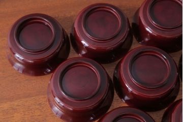 アンティーク雑貨　アンティーク　古い蒔絵の木製蓋付き椀10客