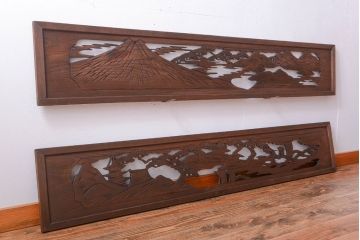 和製アンティーク　透かし彫りの欄間2枚セット