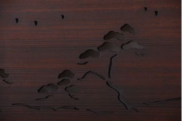 古民具・骨董　趣溢れる透かし彫りのアンティーク欄間2枚セット(2)