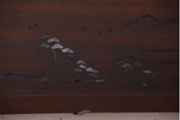 古民具・骨董　趣溢れる透かし彫りのアンティーク欄間2枚セット(2)